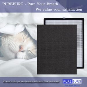 PUREBURG Replacement Filter Set Compatible with COLZER EPI-328 Air Purifier & Domccy NS-320 Air Purifier, H13 HEPA + 4 Activated Carbon Pre-Filters Air Clean