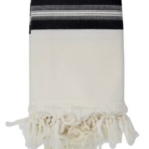 Ateret Judaica 100% Wool Kosher Mehudar Badats Tallit Prayer Shawl from Israel, Very Elegant Lookin Tallit (Size 70-60 X 80 Inch, with Black Stripes)