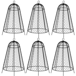 taomenni (6 packs) 14" d x 20" h garden cloches for plants, plant cloche and cover, wire plant protectors from animals, protection for your plants and seedlings, heavy-duty – black