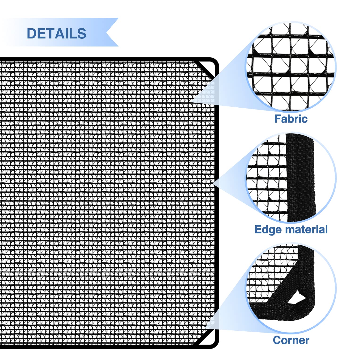 E&K 32"x32" Outdoor AC Unit Cover Air Conditioner Compressor Mesh Top Cover for Outside with Bungee Cords Protect from Leaf Dust and Debris