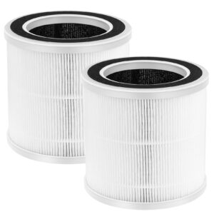 2 pack true hepa replacement filters only compatible with proton pure air purifier, 3-step filtration system, h13 true hepa filter, not for any other models