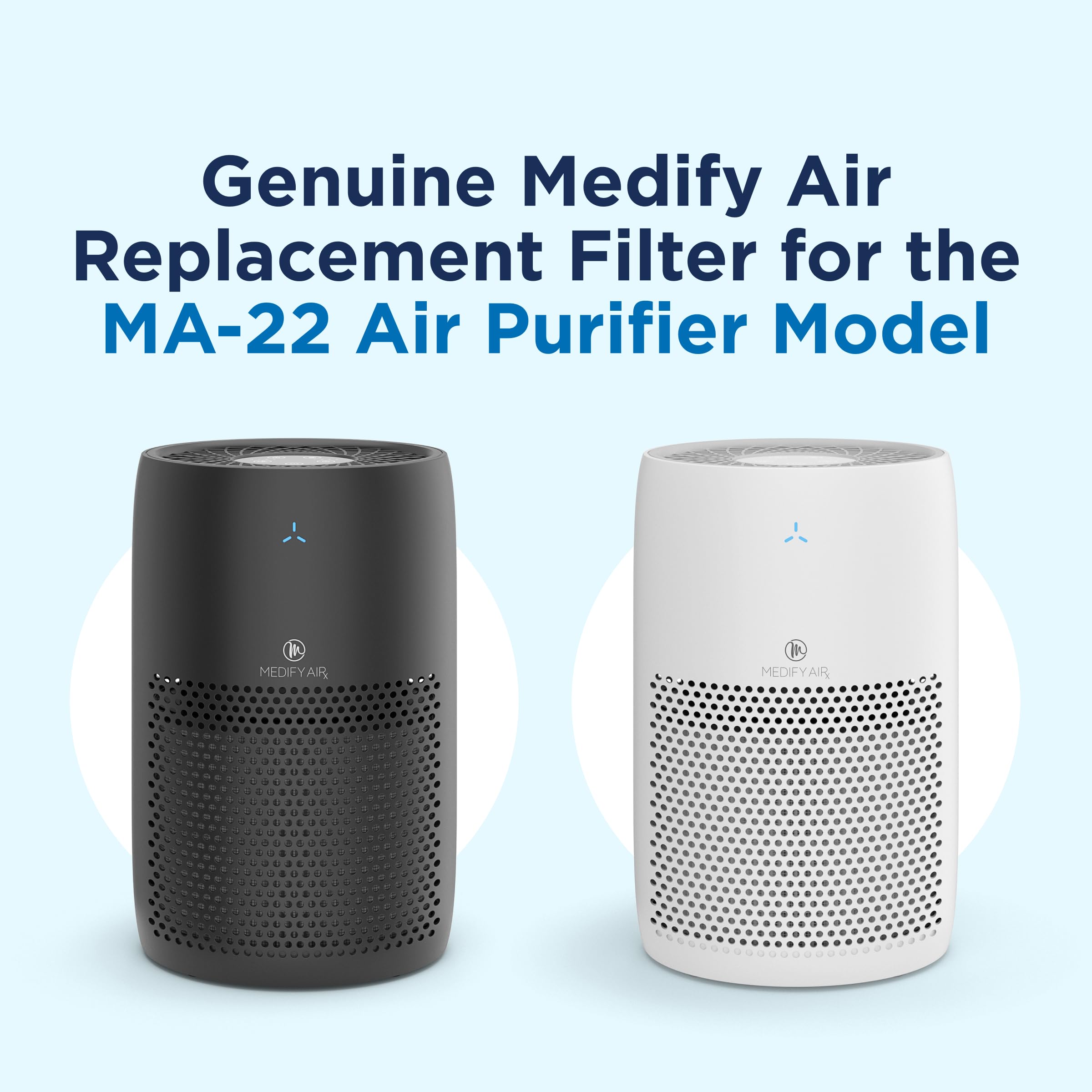 Medify MA-22 Air Purifier with True HEPA H13 Filter | 555 ft² Coverage in 1hr for Allergens, Smoke, Wildfires, Dust, Odors, Pollen, Pet Dander | Quiet 99.9% Removal to 0.1 Microns | White, 1-Pack