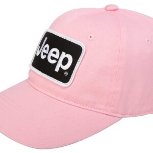 Jeep Premium Chino Twill Unstructured Embroidered Patch Hat for Women | Cap for Girls Pink