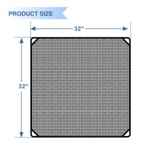 E&K 32"x32" Outdoor AC Unit Cover Air Conditioner Compressor Mesh Top Cover for Outside with Bungee Cords Protect from Leaf Dust and Debris