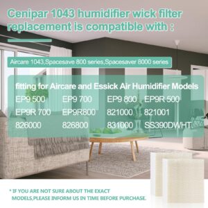 1043 Humidifier Wick Filter Replacement for Es-sick Air-Care Compatible With EP9500 EP9700 EP9800 831000 821000 826000 826800 and Be-mis Space Saver 800 8000 Series Humidifiers(2 Pack) by Cenipar