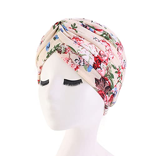 beauty YFJH Women's Cotton Turban Head Wrap Cancer Chemo Beanies Cap Headwear Cap Bonnet Hair Loss Hat (Leopard/Pink/Beige/Light Green)