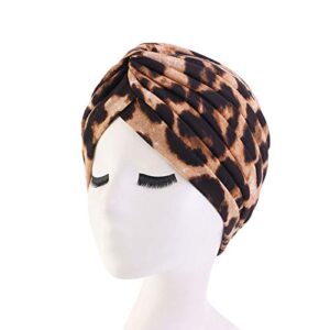 beauty YFJH Women's Cotton Turban Head Wrap Cancer Chemo Beanies Cap Headwear Cap Bonnet Hair Loss Hat (Leopard/Pink/Beige/Light Green)