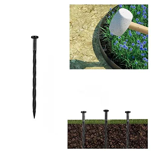 50PCS Landscape Anchoring Spikes, 8 Inch Spiral Plastic Landscape Spikes for Garden Lawn Yard, Paver, Weed Barrier, Artificial Turf