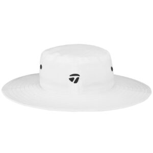 TaylorMade Golf Standard Eyelet Bucket Hat, White, Large/Extra Large