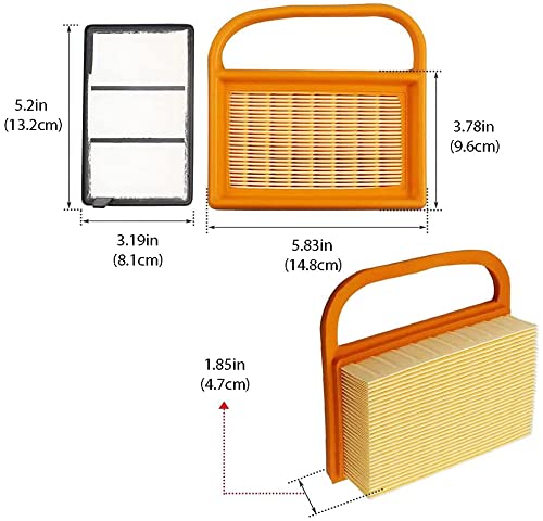 Fullas 5 Packs Air Filter + Pre Filter Compatiable with Stihl TS410 TS420 Lawn Mower Replace TS480i 4238-140-1800 4238 140 4401 Concrete Cutoff Saw Replace 4238 141 0300 42381410300B