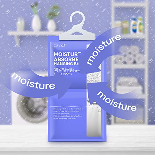 CLEVAST Moisture Absorbers Packets 10 Pack, Dehumidifier Bags for Closet, Unscented Hanging Humidity Absorber in Wardrobes, Bedrooms, Bathrooms(230g/pack)