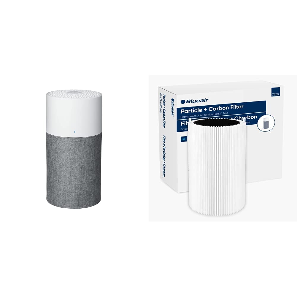 Blueair Blue Pure 311 Auto Medium Room Air Purifier & Blue Pure 311 Auto Genuine Replacement Filter, Particle and Activated Carbon, Fits Blue Pure 311 Auto Air Purifier