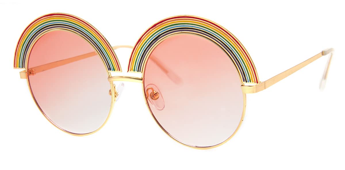 A.J. Morgan Eyewear unisex adult Rainbow - Sunglasses Sunglasses, Gold/Pink, 55 US