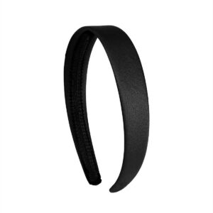 dulier black 1 inch satin hard headband solid hair band for women and girls