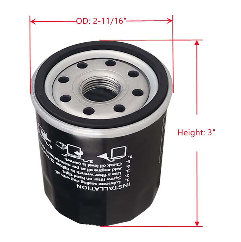 Arpisziv 539113466 Oil Filter Fit For Hus-qvarna Mower P-ZT54 P-ZT60 M-ZT52 MZ5225 M-ZT52 M-ZT61 PZT4822 PZT6126 Rep 109-3321(2 Pack)