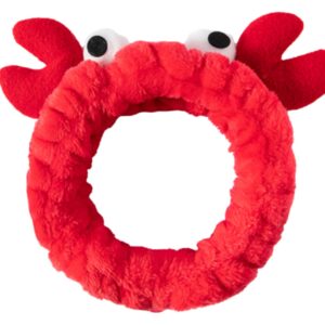 GK-O Creative Face Wash Hair Band Cute Cartoon Crab Headband Cute Funny Hair Hoop (Red)