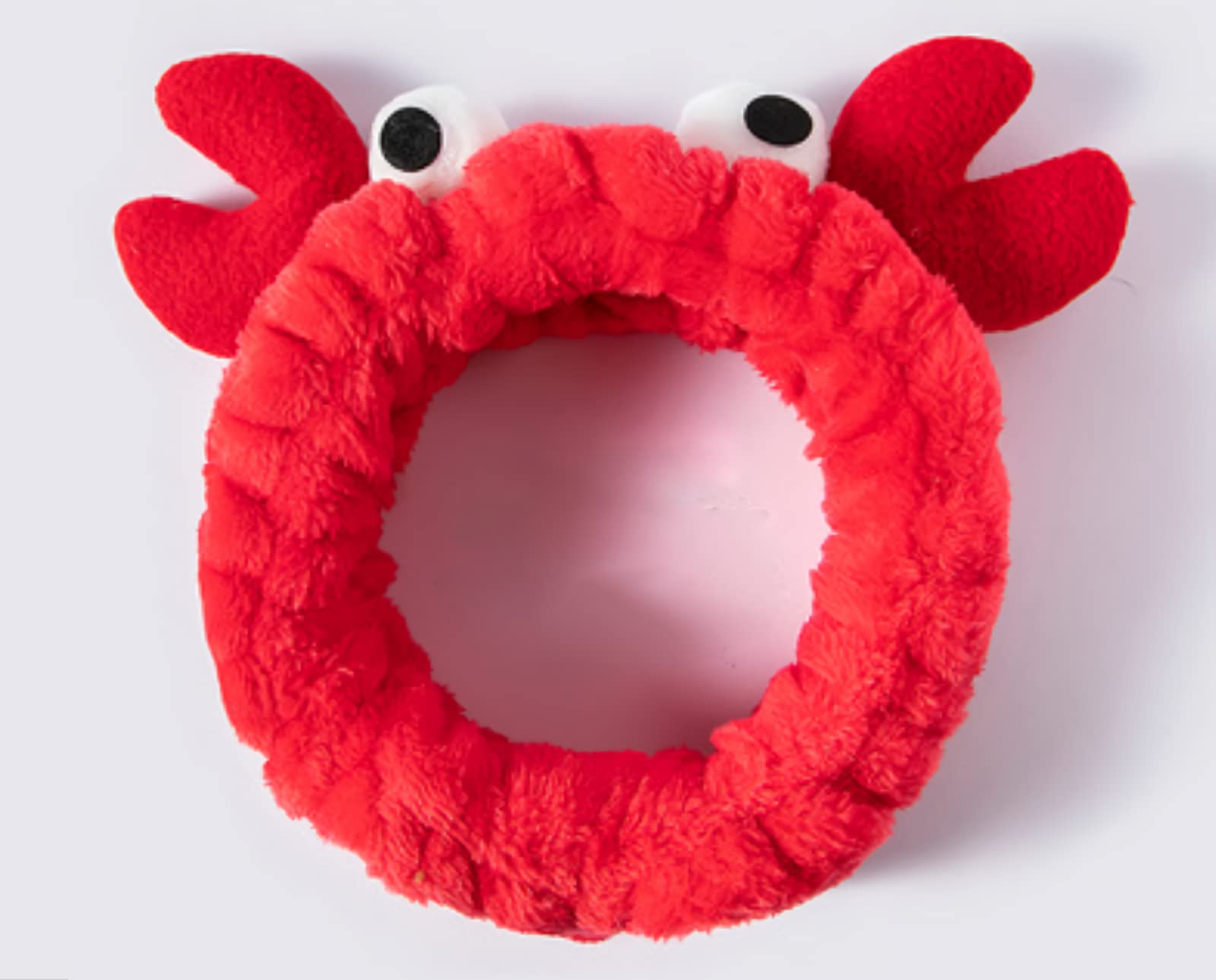 GK-O Creative Face Wash Hair Band Cute Cartoon Crab Headband Cute Funny Hair Hoop (Red)