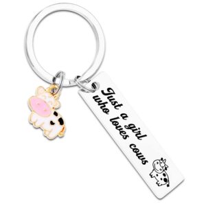 hutimy cowgirl gifts keychain for women cow girl accessories just a girl who loves cows key chain cow girls stuff keyring cowgirl jewelry