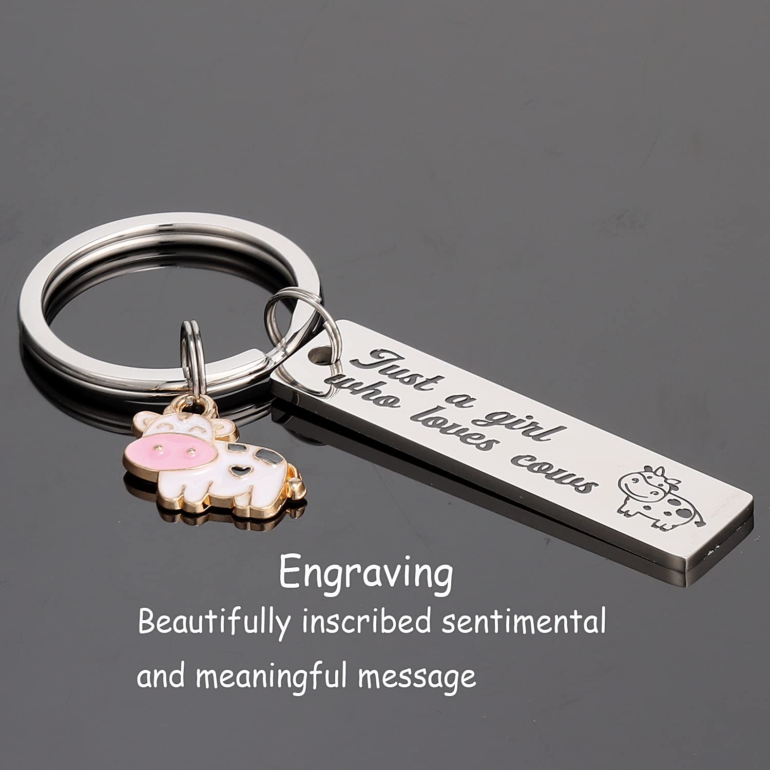 HUTIMY Cowgirl Gifts Keychain For Women Cow Girl Accessories Just a Girl Who Loves Cows Key Chain Cow Girls Stuff Keyring Cowgirl Jewelry