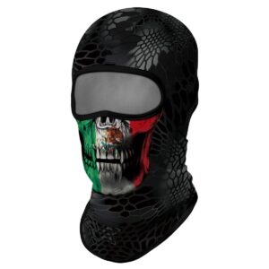 Red Plume 3D Balaclava Ski Mask Motorcycle Full Face Mask Outdoor Tactical Hood Headwear Mask Ghosts Skull Mask Men Women for Halloween (Skull 2)