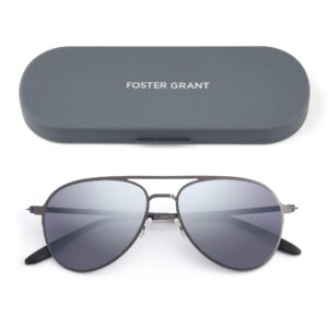 Foster Grant unisex adult Colin Super Flat Sunglasses Sunglasses, Dark Gunmetal, 55mm US