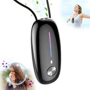 portable air purifier,timeage personal air purifier necklace, wearable mini air ionizer eliminates pollen,smoke,dust for outdoor,travel(black)