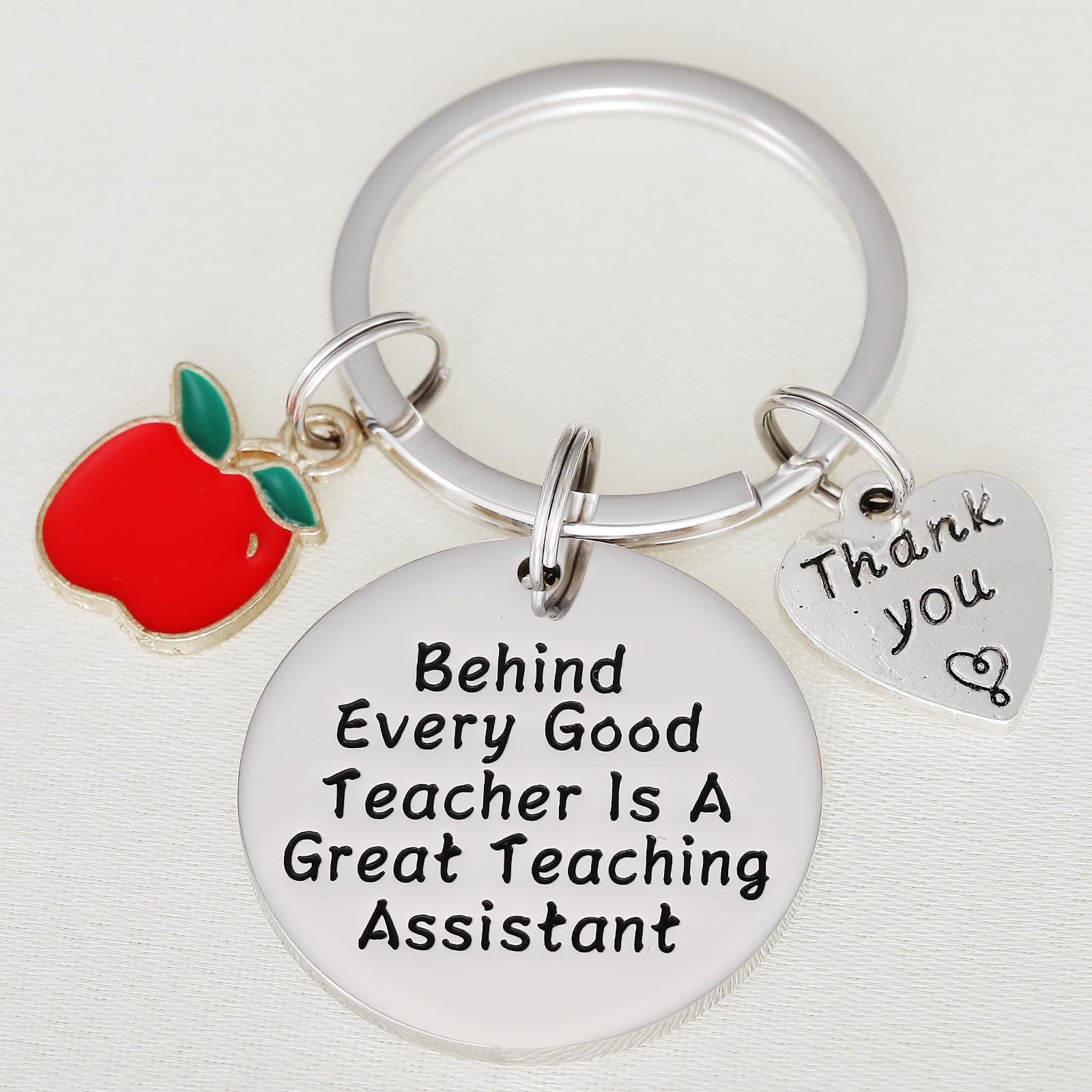 Kivosliviz Teacher Assistant Gifts Keychain for Women Men Merch Teaching Assistant Appreciation Key Chain Keyring Jewelry Great Best Teacher Aide Teacher Assistant Keychain