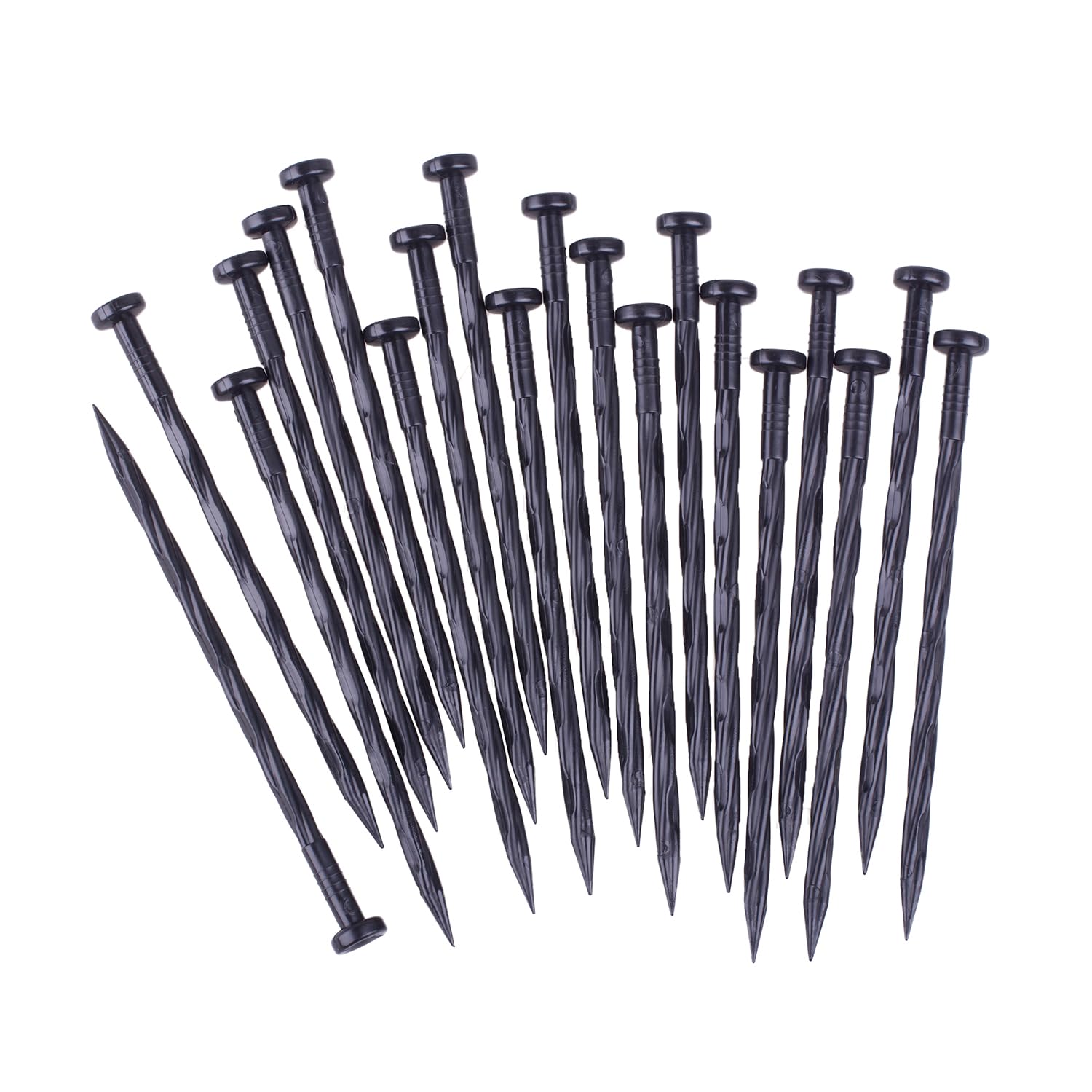 50PCS Landscape Anchoring Spikes, 8 Inch Spiral Plastic Landscape Spikes for Garden Lawn Yard, Paver, Weed Barrier, Artificial Turf