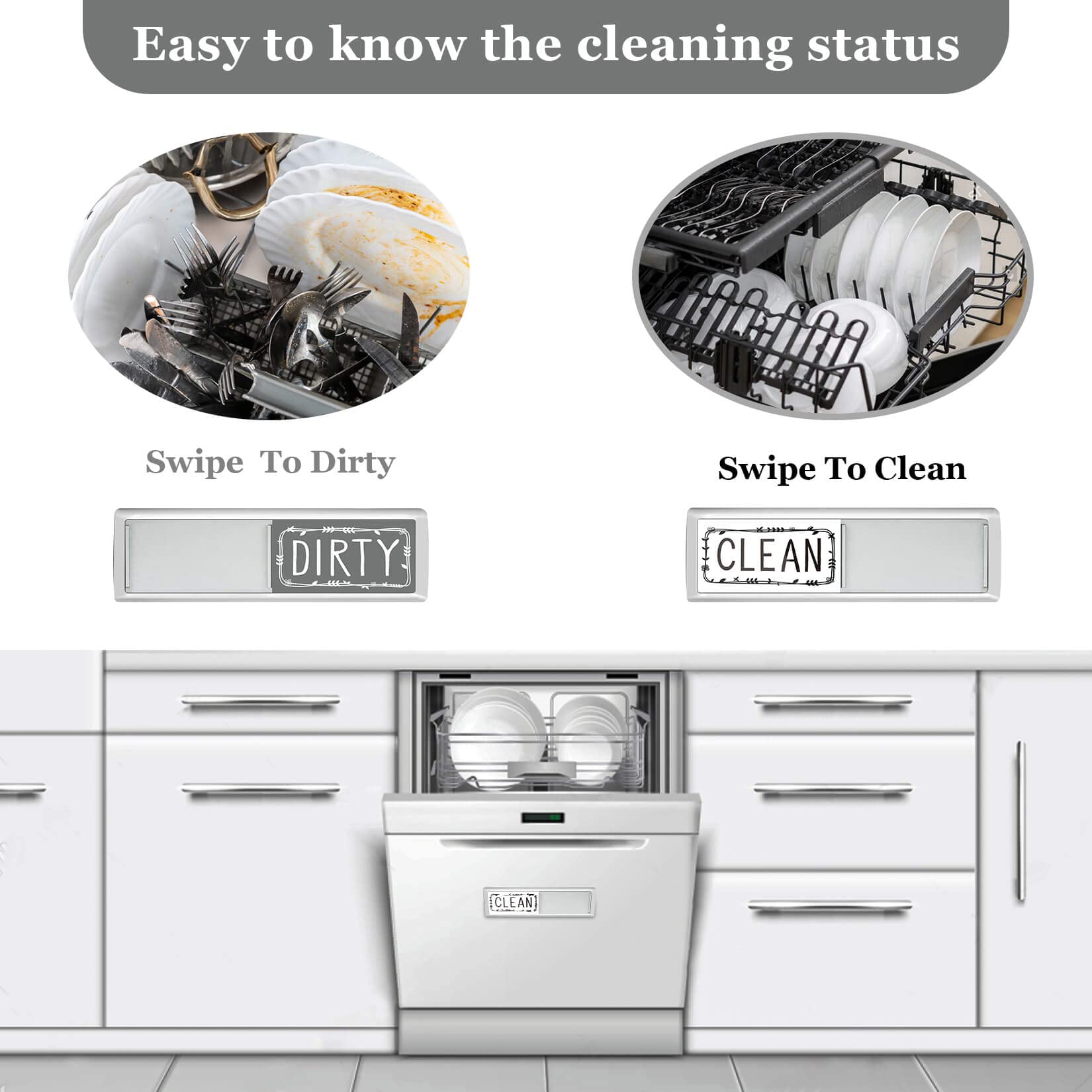 Dirty Clean Dishwasher Magnet,Dishwasher Magnet Clean Dirty Sign Magnet for Dishwasher Dish Bin That Says Clean or Dirty Dish Washer Refrigerator for Kitchen Organization and Storage Necessities