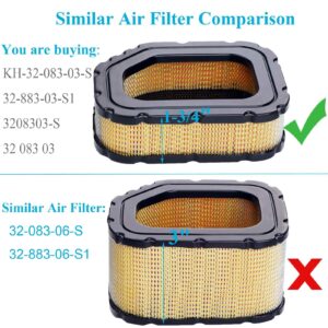 HEYZLASS KH-32-083-03-S Air Filter Kit, 3208303 Compatible with Kohler SV710 - SV740 Cub Cadet lt1045 lt1046 lt1050, Replace 32 083 03 32-883-03-S1 3288303S1 3208303S1 Lawn Mower Air Filter