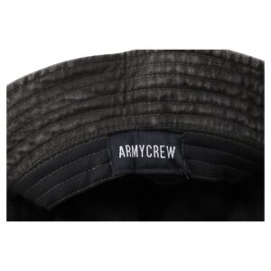 Armycrew XXL Oversize Pigment Dyed Washed Bucket Hat Fits Upto 3XL - Black - 2XL-3XL