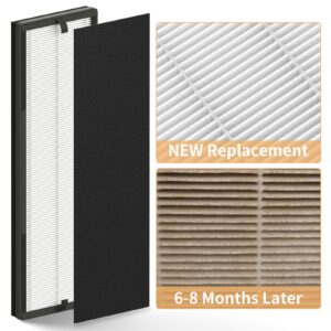 4 Packs NEA-F1 H13 True HEPA Replacement Air Filter Compatible with Eureka NEA120 and Toshiba CAF-W36USW Feature Smart WiFi Purifier, 4 HEPA Filters (NEA-F1) and 8 Carbon Pre-Filters (NEA-C1)