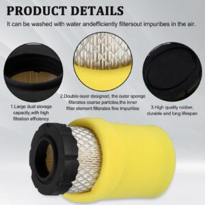 793569 793685 Air Filter for B&S 793569 4241 5415 John Deere GY21055 MIU11511 D110 E110 LA125 LA115 Craftsman YT3000 LT2000 793569 Husqvarna Ariens Troybilt MTD 17.5hp-21hp Engine Lawn Mower Tractor