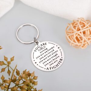 Cancer Care Gifts for Women, Breast Cancer Gifts for Woman, Breast Cancer Survivor Gifts, Keychain Gift for Cancer Patients Female, Get Well Soon Gifts After Surgery Christmas Gif for Women Men Friend