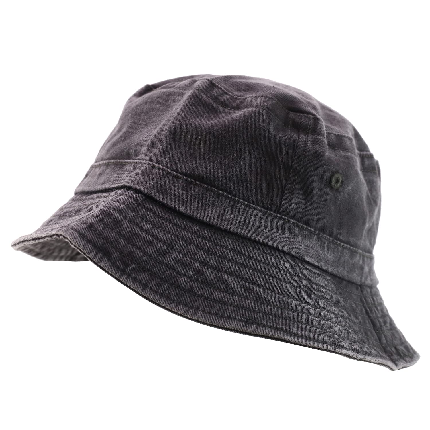 Armycrew XXL Oversize Pigment Dyed Washed Bucket Hat Fits Upto 3XL - Black - 2XL-3XL