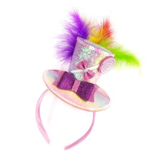 bnikion sweet mini top hat headband with multicolor feathers