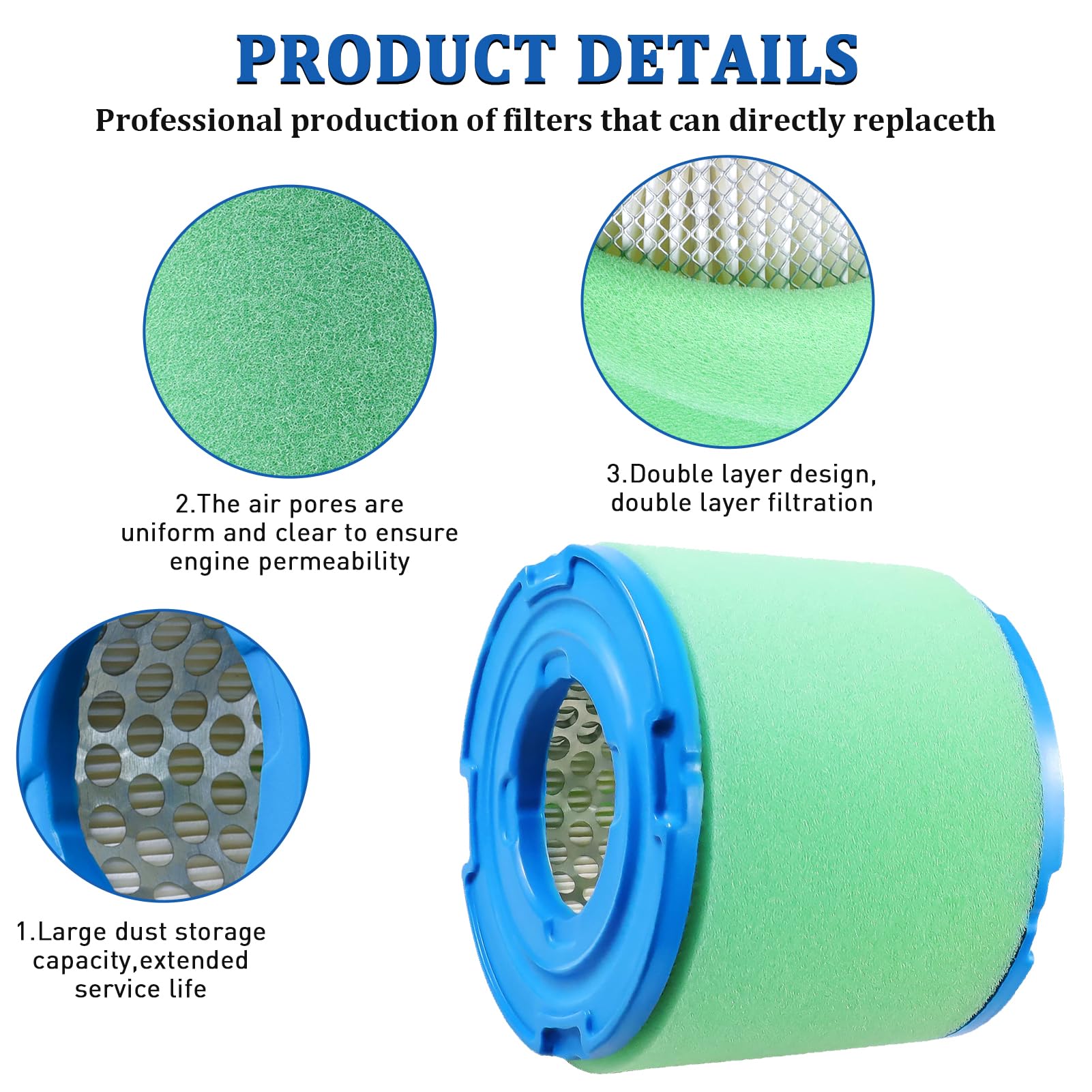 393957 Air Filter Pre Filter for Briggs & Stratton 393957 393957S 390930 4106 7-18 HP Horizontal Engines John Deere PT9334 PT4301 LG393957 LG393957S Lawn Mower