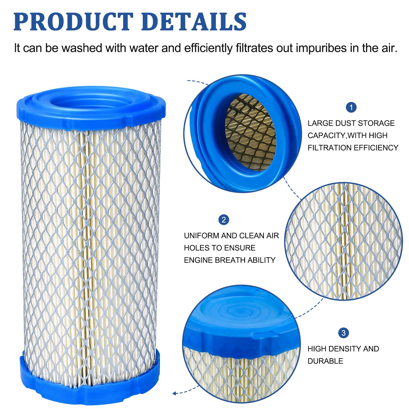 K1211-82320 Air Filter for Kubota BX23 BX24 BX25 BX22 / NAPA 6449 / Kawasaki 11013-1290 11013-7048 11013-7029 / Donaldson P822686 / Fleetguard AF25550 / 25 083 02-S/WIX 546449 / Baldwin PA4632