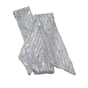 HI-party Small scarf with fashionable sequins for decoration (Laser white)