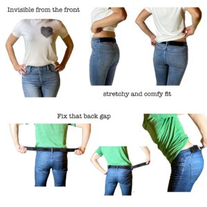 Invisible No Buckle Elastic Belt for Men and Women: 1 1/2" Wide, Waist size adjustable 32" to 48" by Beltless