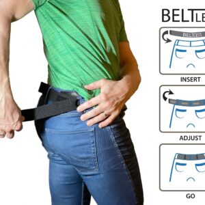 Invisible No Buckle Elastic Belt for Men and Women: 1 1/2" Wide, Waist size adjustable 32" to 48" by Beltless