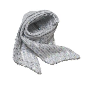 HI-party Small scarf with fashionable sequins for decoration (Laser white)