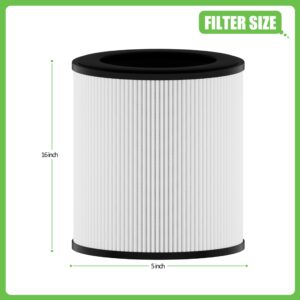 Hichoryer B-D02L Replacement Filter, Compatible with MOOKA B-D02L&KOIOS B-D02L Air Purifier and VEWIOR B-D02U Air Purifier, 3-in 1 H13 True HEPA Filter, 2 Pack