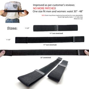 Invisible No Buckle Elastic Belt for Men and Women: 1 1/2" Wide, Waist size adjustable 32" to 48" by Beltless