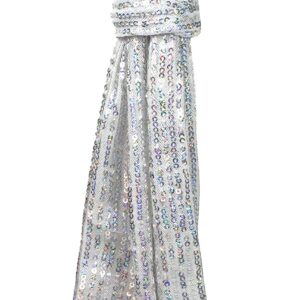 HI-party Small scarf with fashionable sequins for decoration (Laser white)