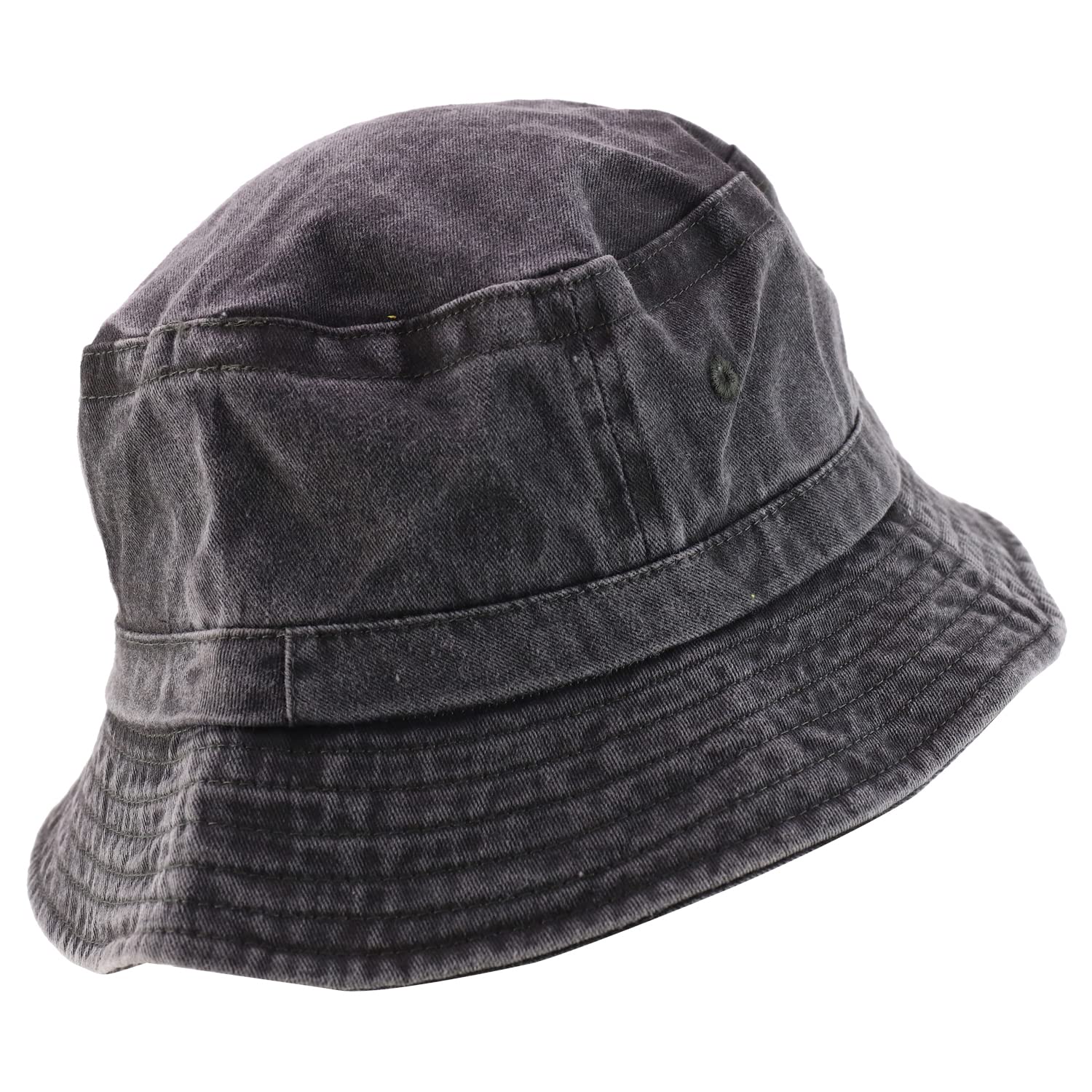 Armycrew XXL Oversize Pigment Dyed Washed Bucket Hat Fits Upto 3XL - Black - 2XL-3XL