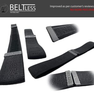 Invisible No Buckle Elastic Belt for Men and Women: 1 1/2" Wide, Waist size adjustable 32" to 48" by Beltless