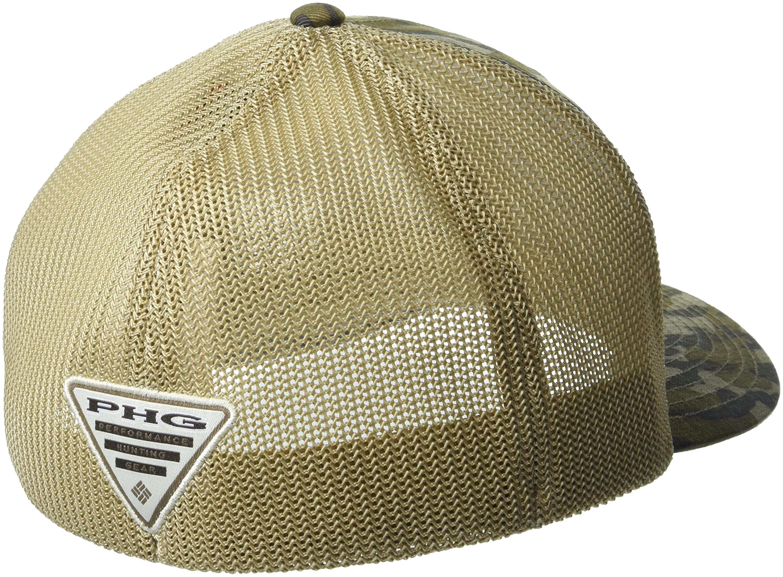 Columbia Unisex PHG Camo Mesh Ball Cap - High, Mossy Oak Bottomland/Game Flag, Small/Medium