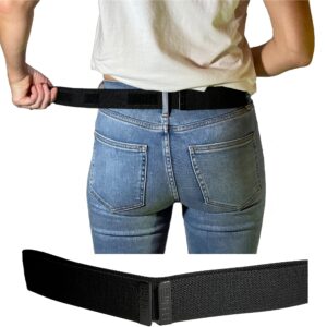 Invisible No Buckle Elastic Belt for Men and Women: 1 1/2" Wide, Waist size adjustable 32" to 48" by Beltless