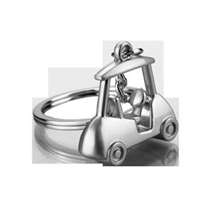 ARFUKA Keychain Golf Cart Pendant Keyring Unisex Key Organizer Holder Keyring Birthday Christmas Wedding Valentine's Day Gift for Men and Women Silver